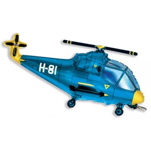 Blue Helicopter Supershape Balloon